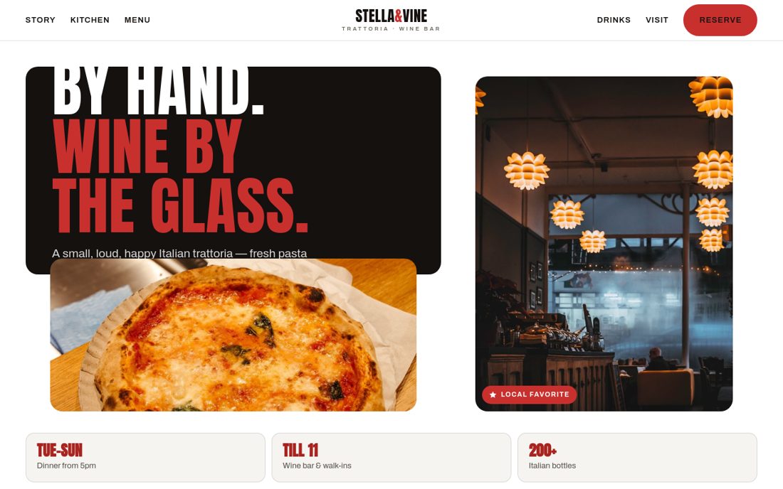 Stella & Vine — desktop website preview